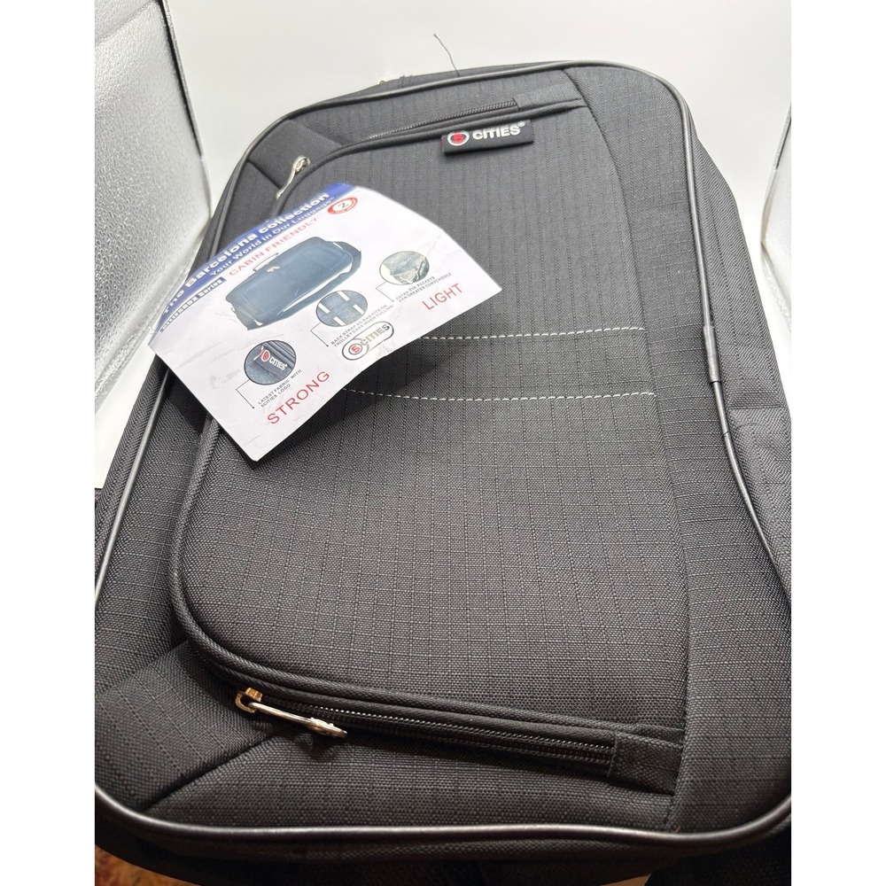 5 Cities Barcelona FB602 16" Underseat Carry On Duffle Bag Black 19L NWT
